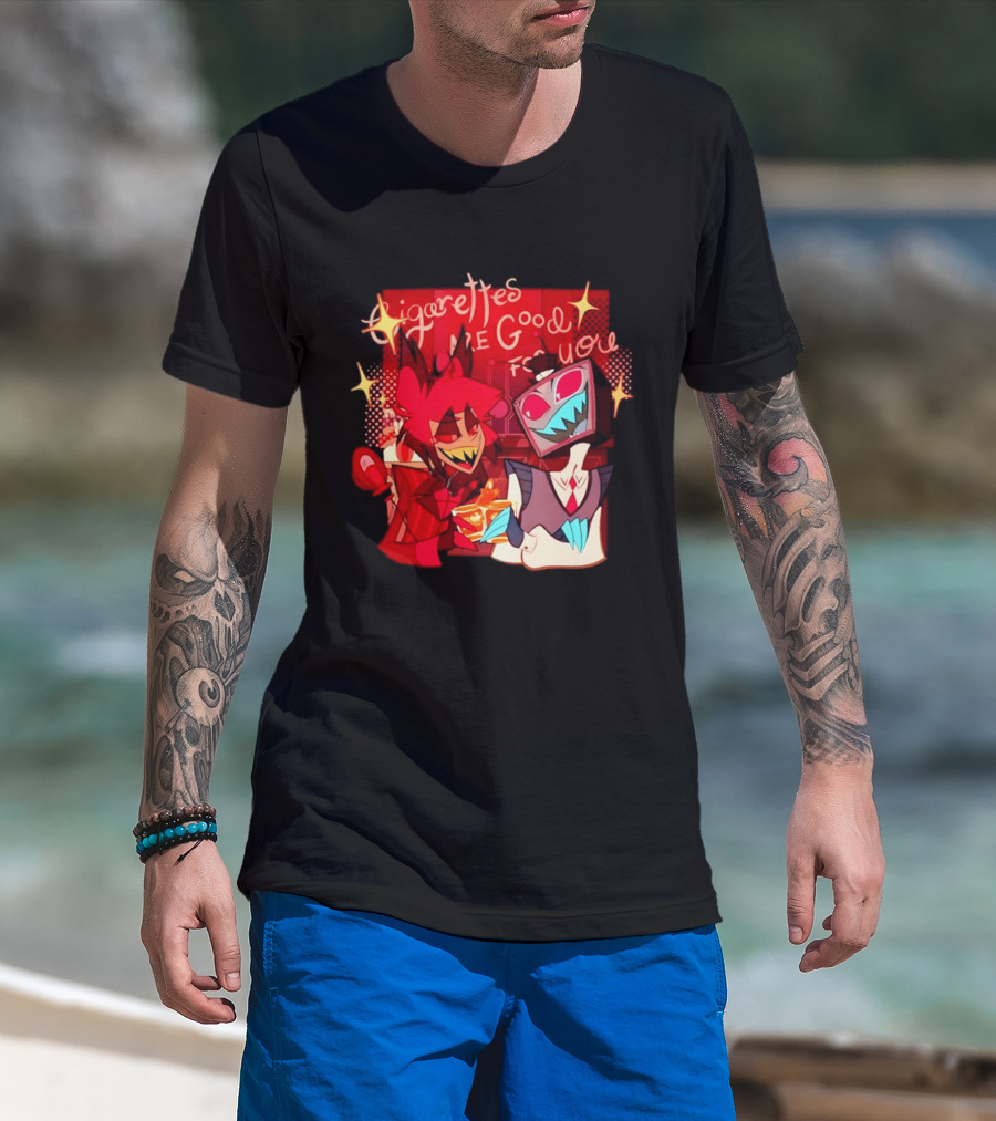 Radiostatic Sparks Duo Cigarettes Are Good For You Sparkling Characters T-Shirt