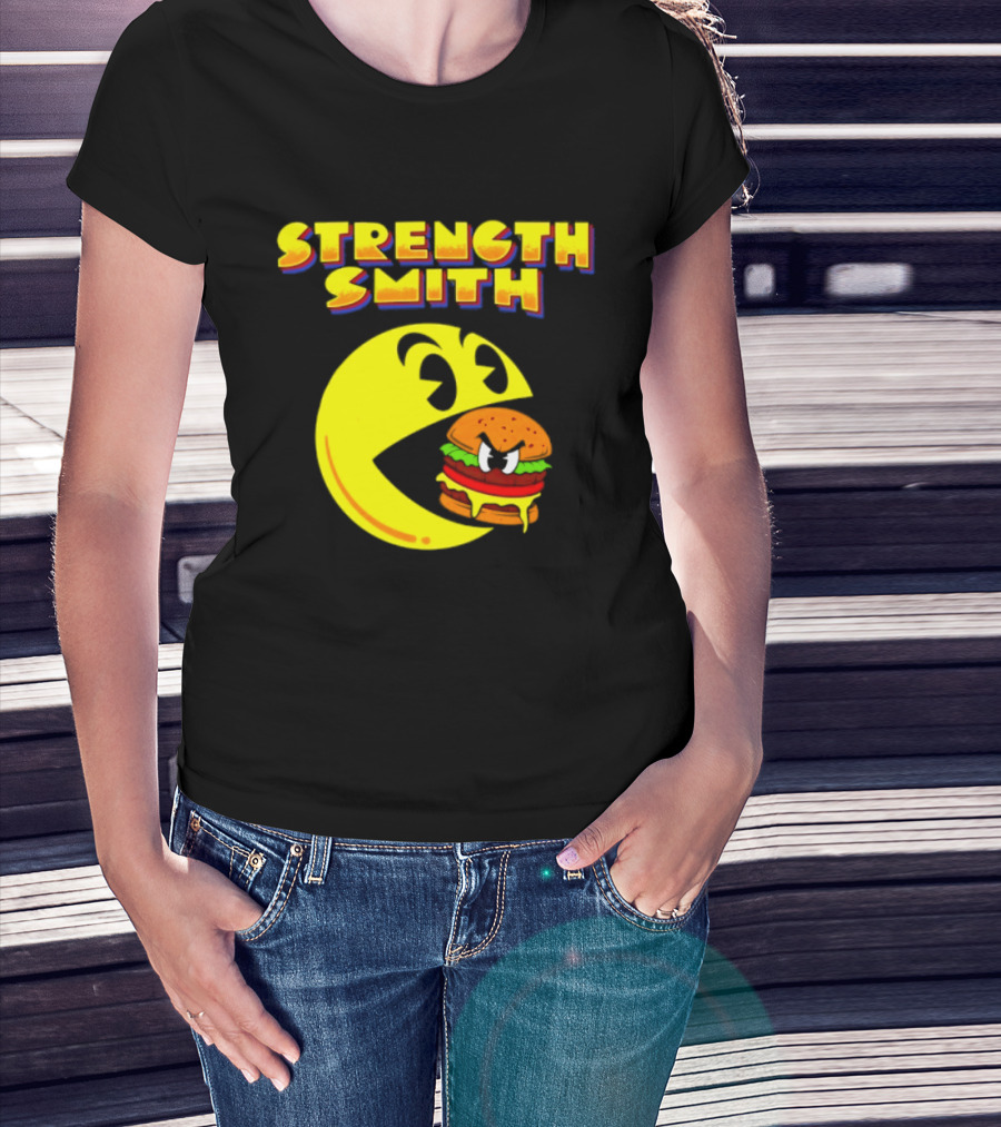 Strength Smith Pac Man Vs Burger Gaming Showdown T-Shirt