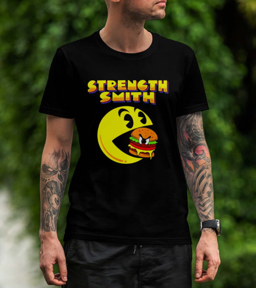 Strength Smith Pac Man Vs Burger Gaming Showdown T-Shirt