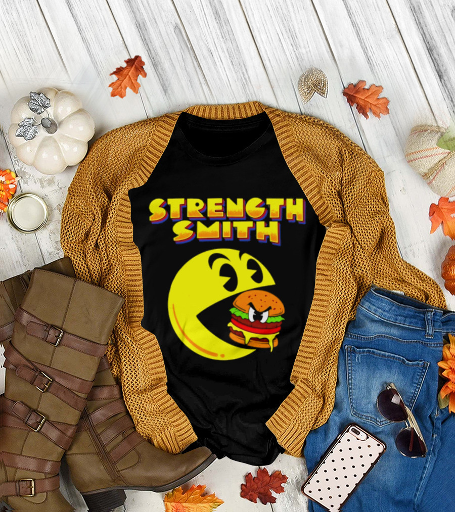 Strength Smith Pac Man Vs Burger Gaming Showdown T-Shirt