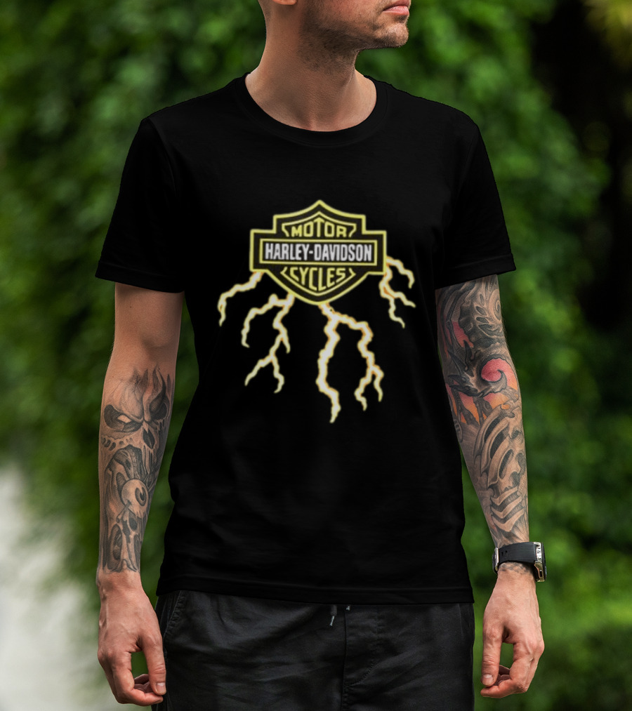 Harley Davidson Motor Cycles The Last Biker On Earth Will Be Ridin A Harley Lightning T-Shirt