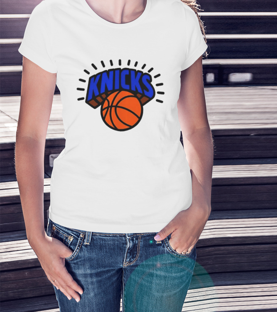 2026 NBA Let's Go New York Knicks Caricatures Two Sided T-Shirt