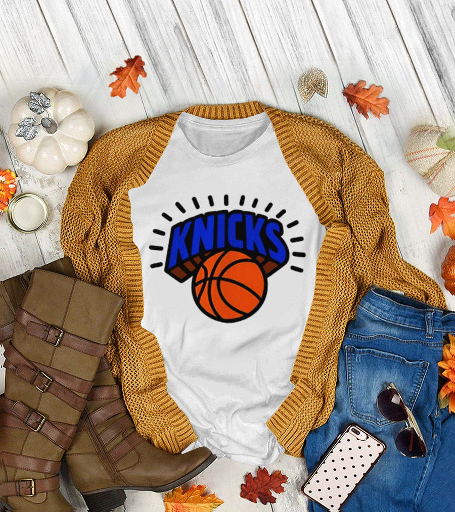2026 NBA Let's Go New York Knicks Caricatures Two Sided T-Shirt