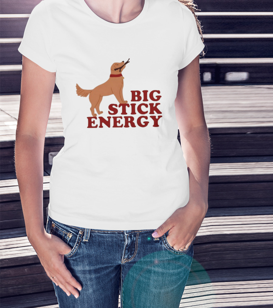 Big Stick Energy Golden Retriever Dog Lover Playful Pet T-Shirt