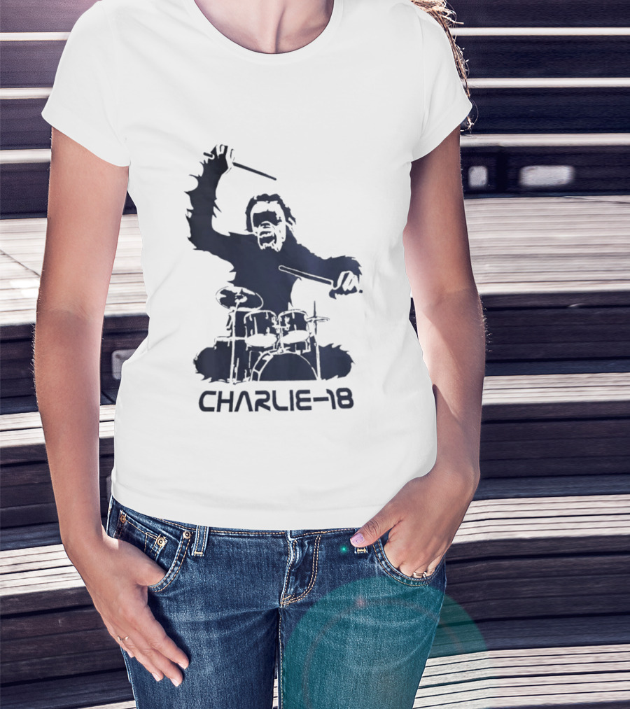 Charlie 18 Bigfoot Drumming T-Shirt