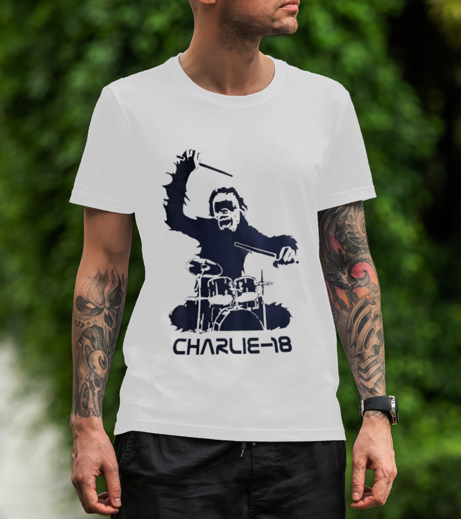 Charlie 18 Bigfoot Drumming T-Shirt