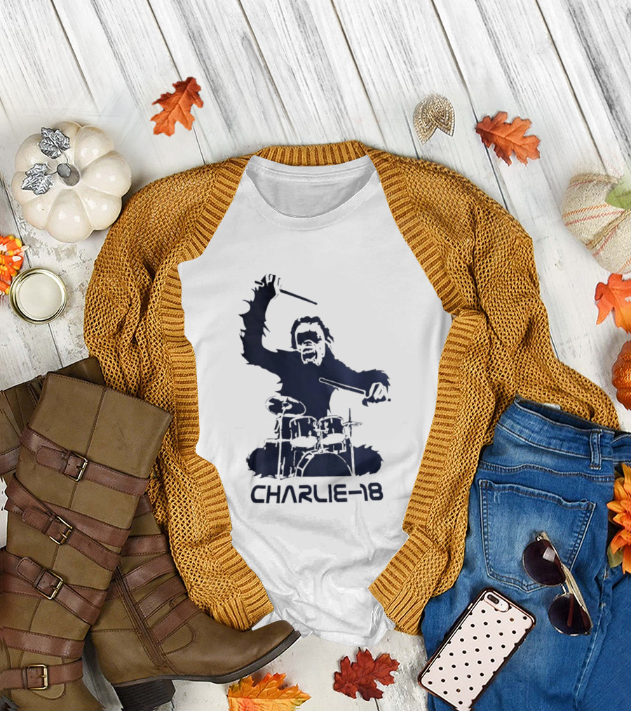 Charlie 18 Bigfoot Drumming T-Shirt