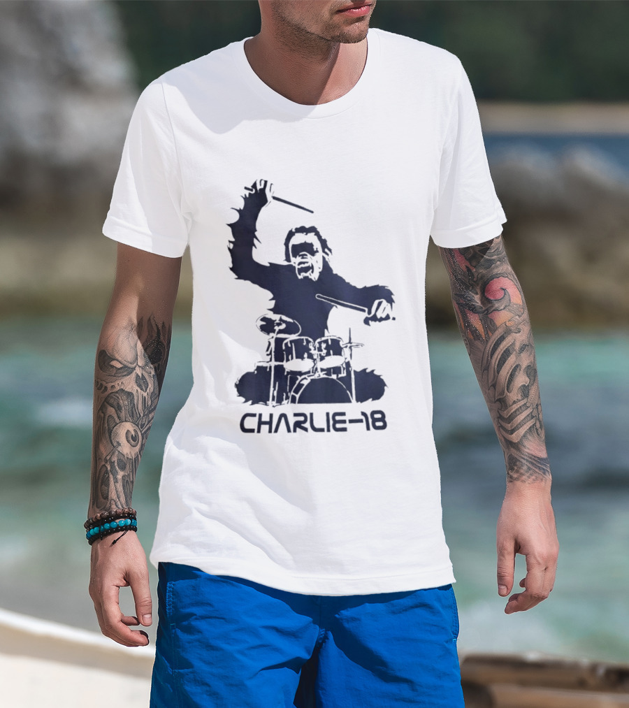 Charlie 18 Bigfoot Drumming T-Shirt