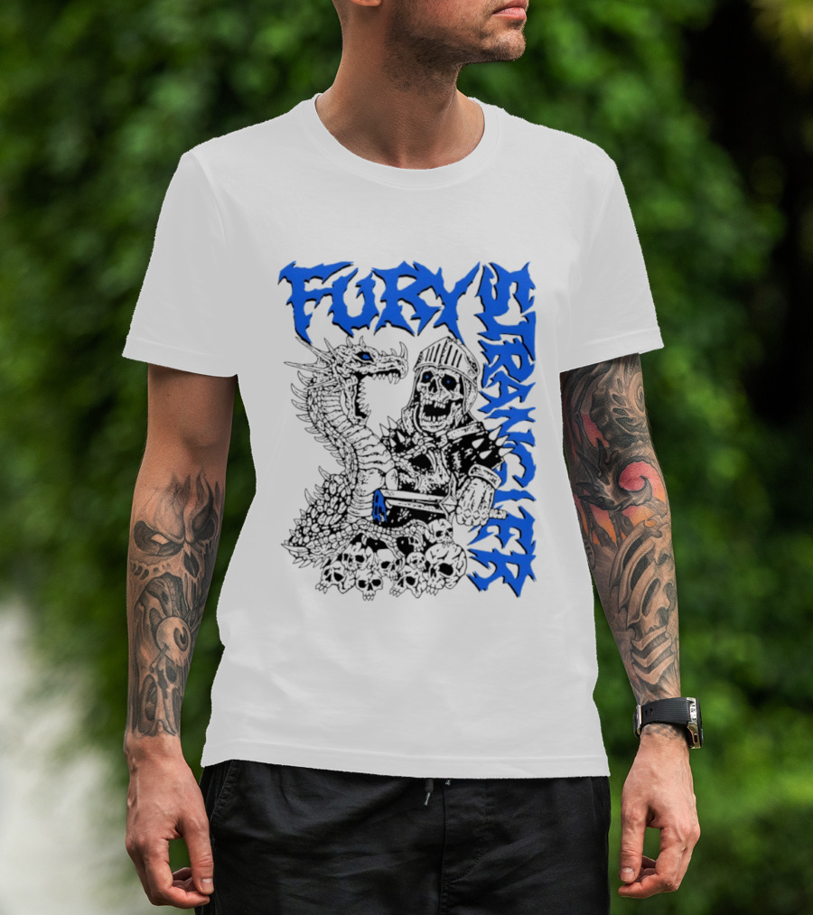 Fury Stranger Skeleton Knight And Dragon T-Shirt