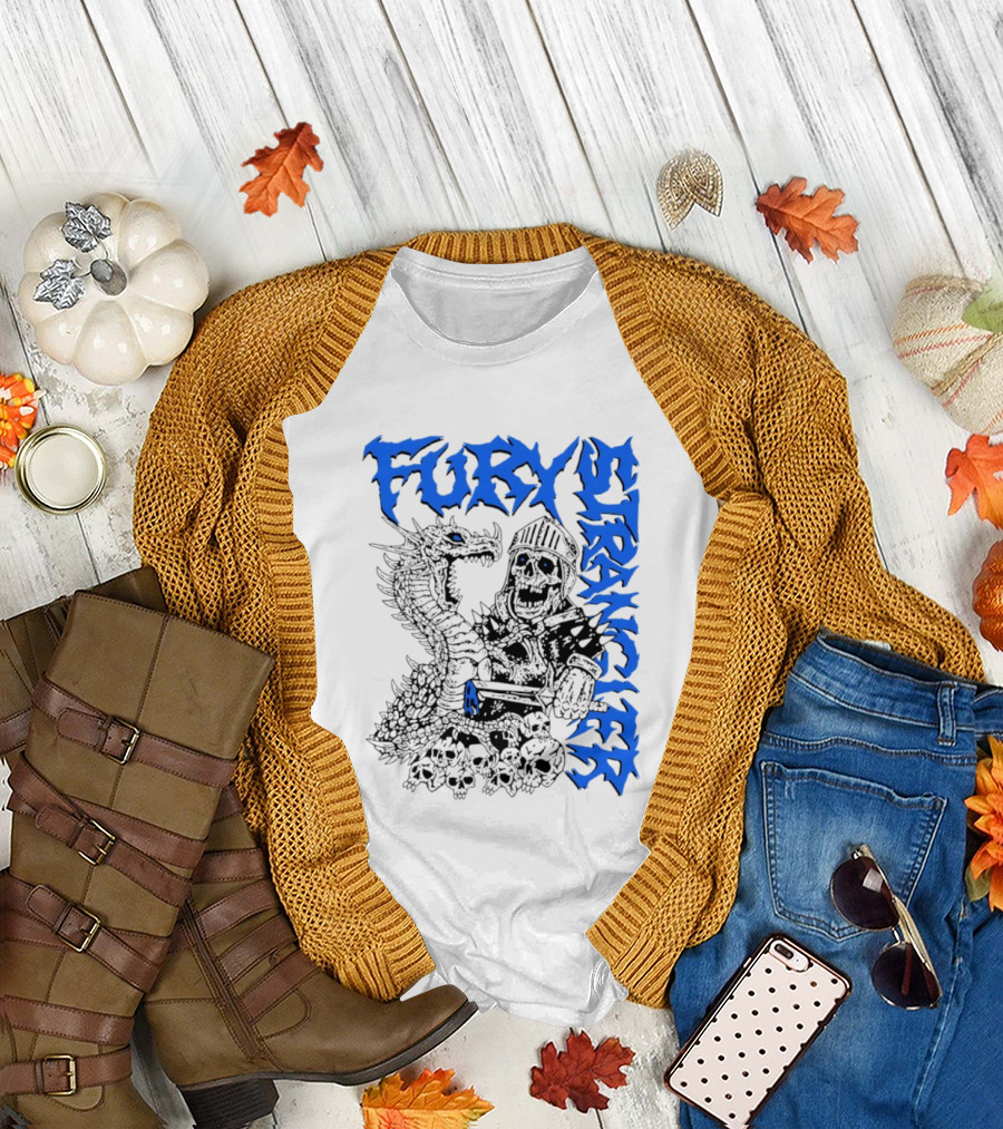 Fury Stranger Skeleton Knight And Dragon T-Shirt