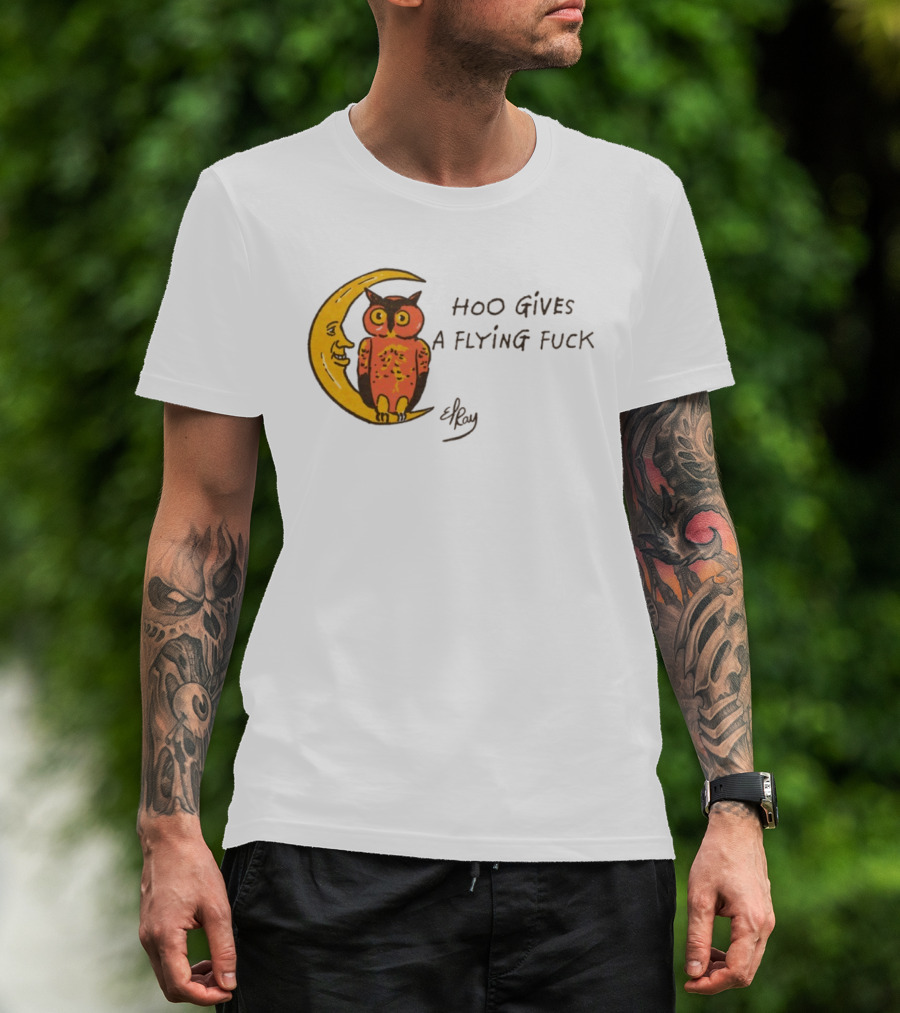Hoo Gives A Flying Fuck Owl Moon Elyx T-Shirt