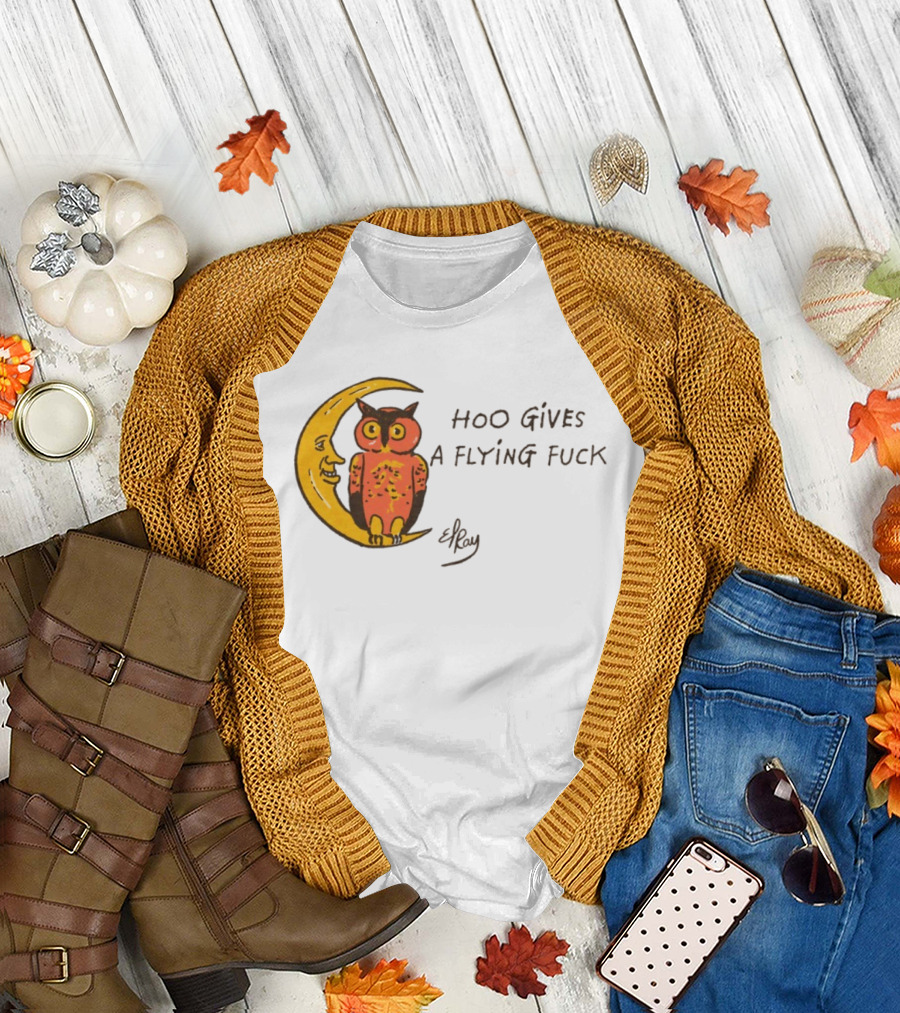 Hoo Gives A Flying Fuck Owl Moon Elyx T-Shirt