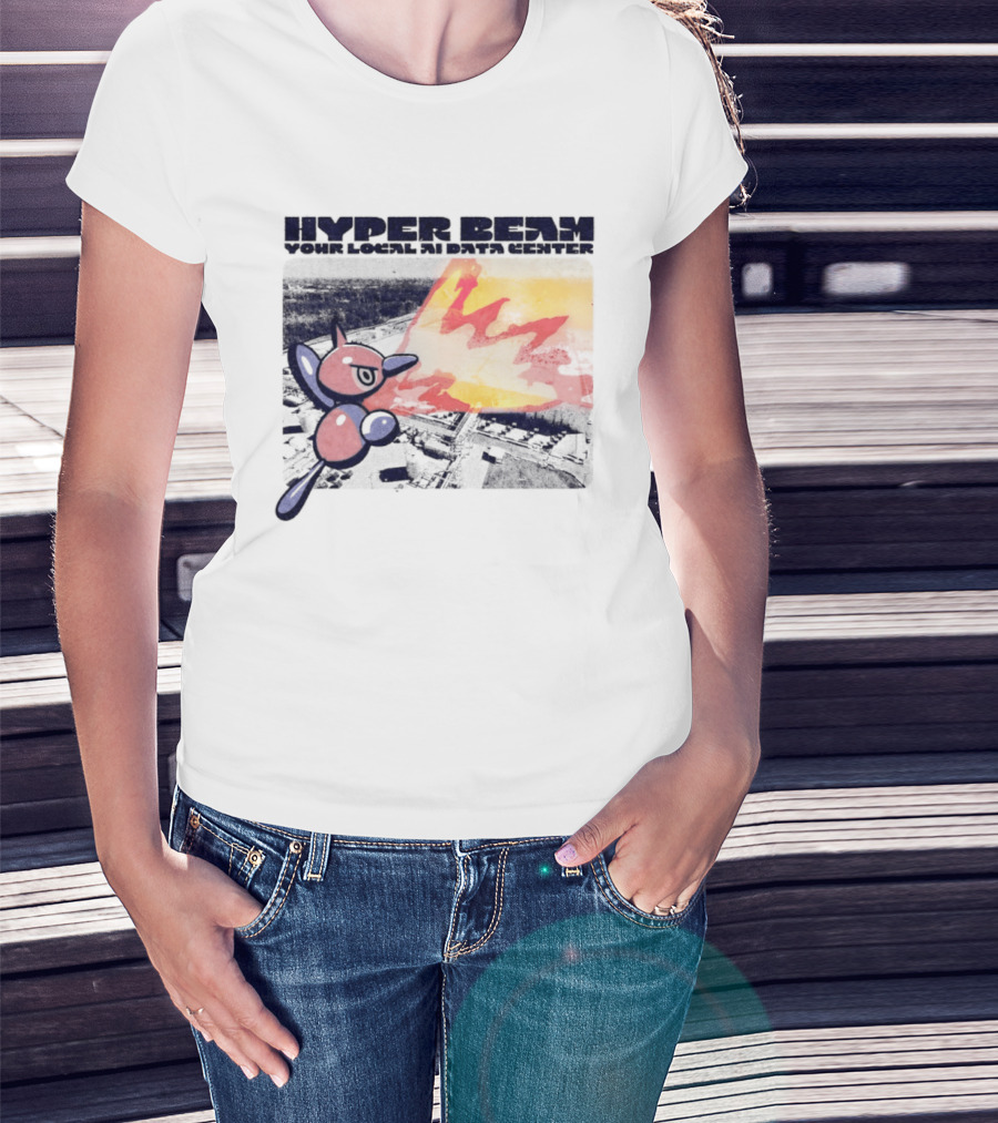 Porygon Hyper Beam Your Local AI Data Center Explosion T-Shirt