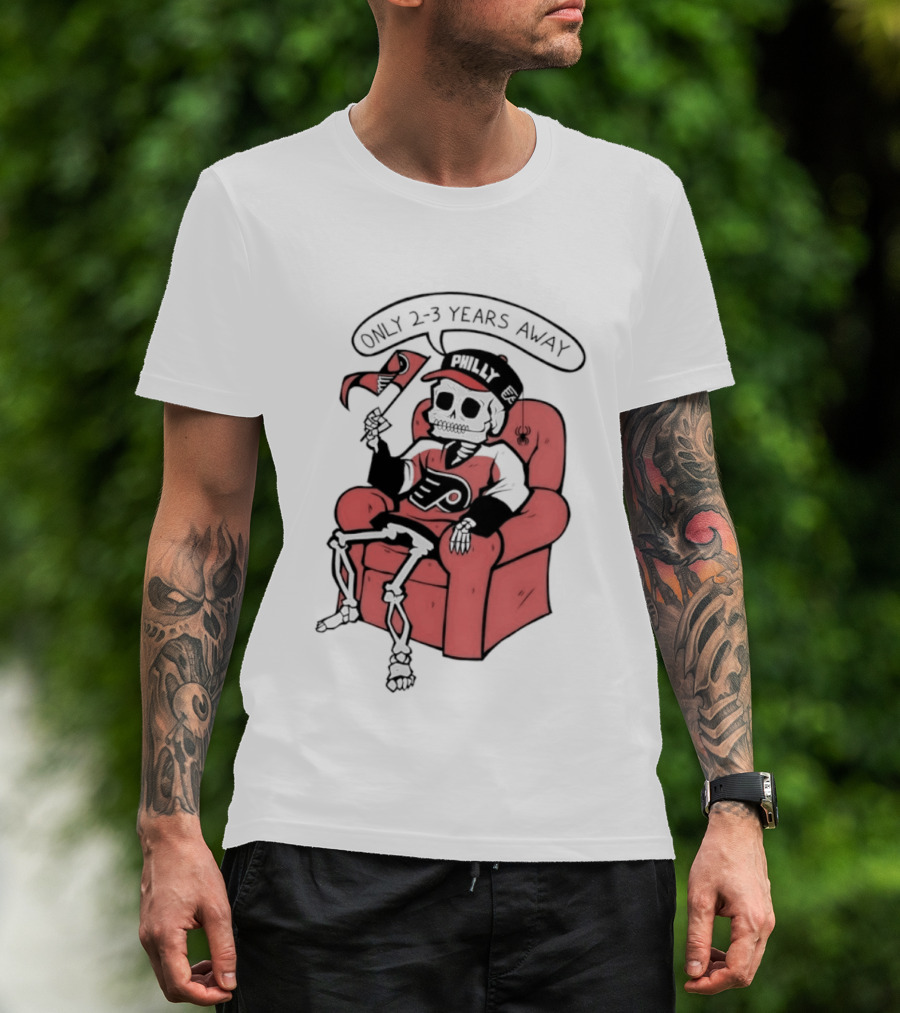 Skeleton Only 2 3 Years Away Philly Flyers Fan Chair T-Shirt