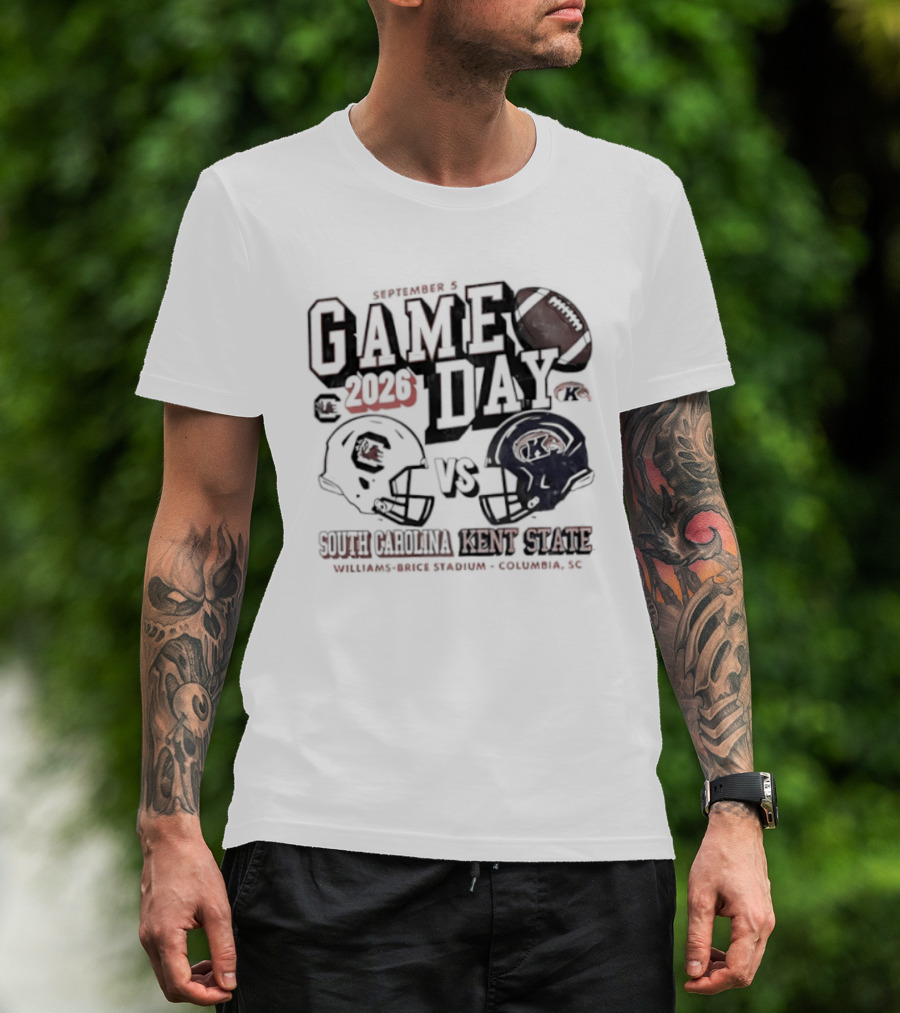 South Carolina Vs Kent State 2026 Game Day Football Helmets Williams Brice Stadium Columbia SC T-Shirt