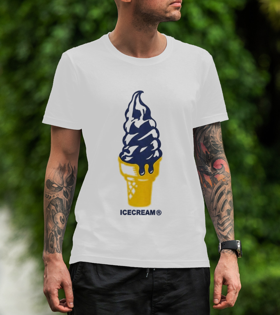 Trevor Goosby Ice Cream Blue And Yellow Cone T-Shirt