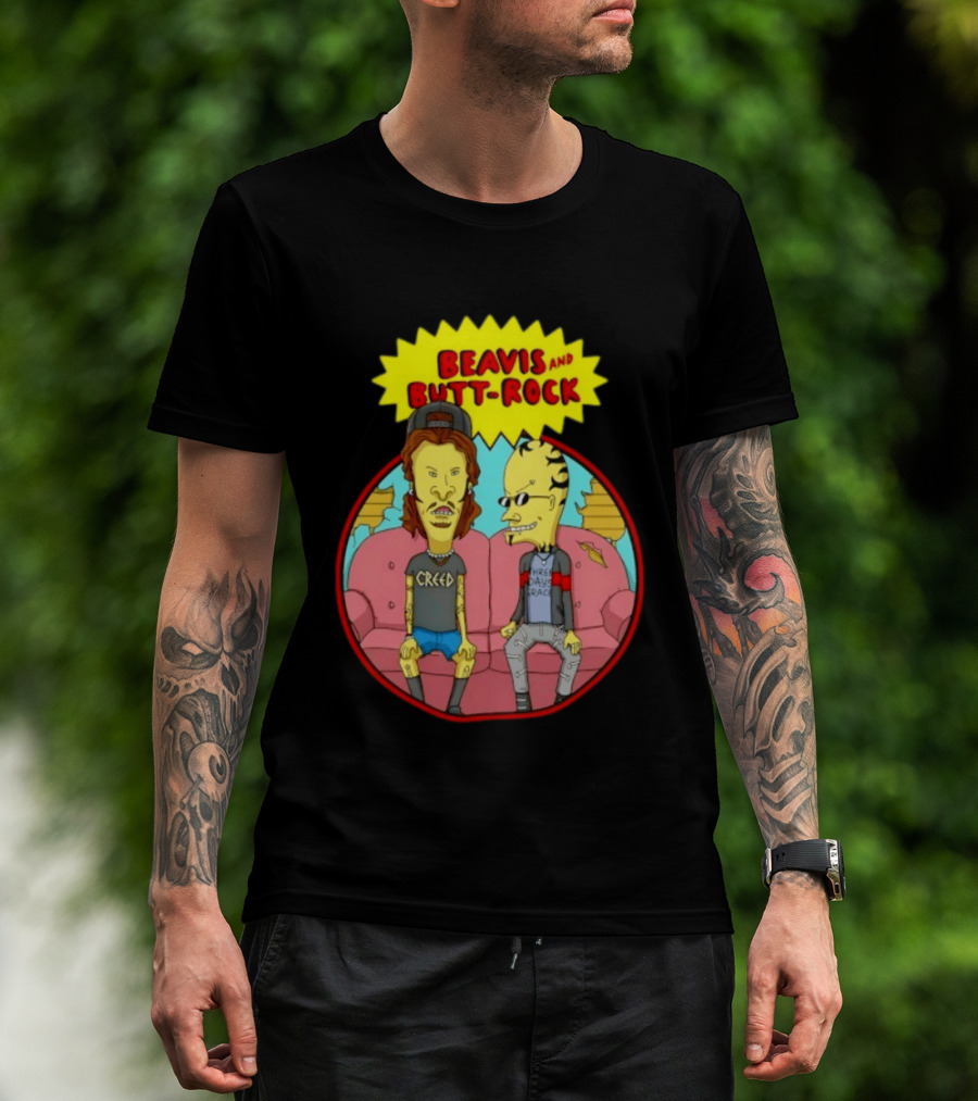 Beavis And Butt Head Rock Creed And Three Days Grace Couch Cartoon Characters T-Shirt