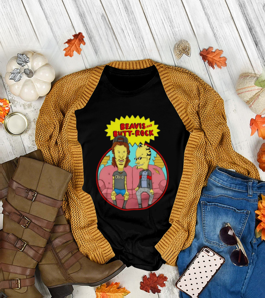 Beavis And Butt Head Rock Creed And Three Days Grace Couch Cartoon Characters T-Shirt