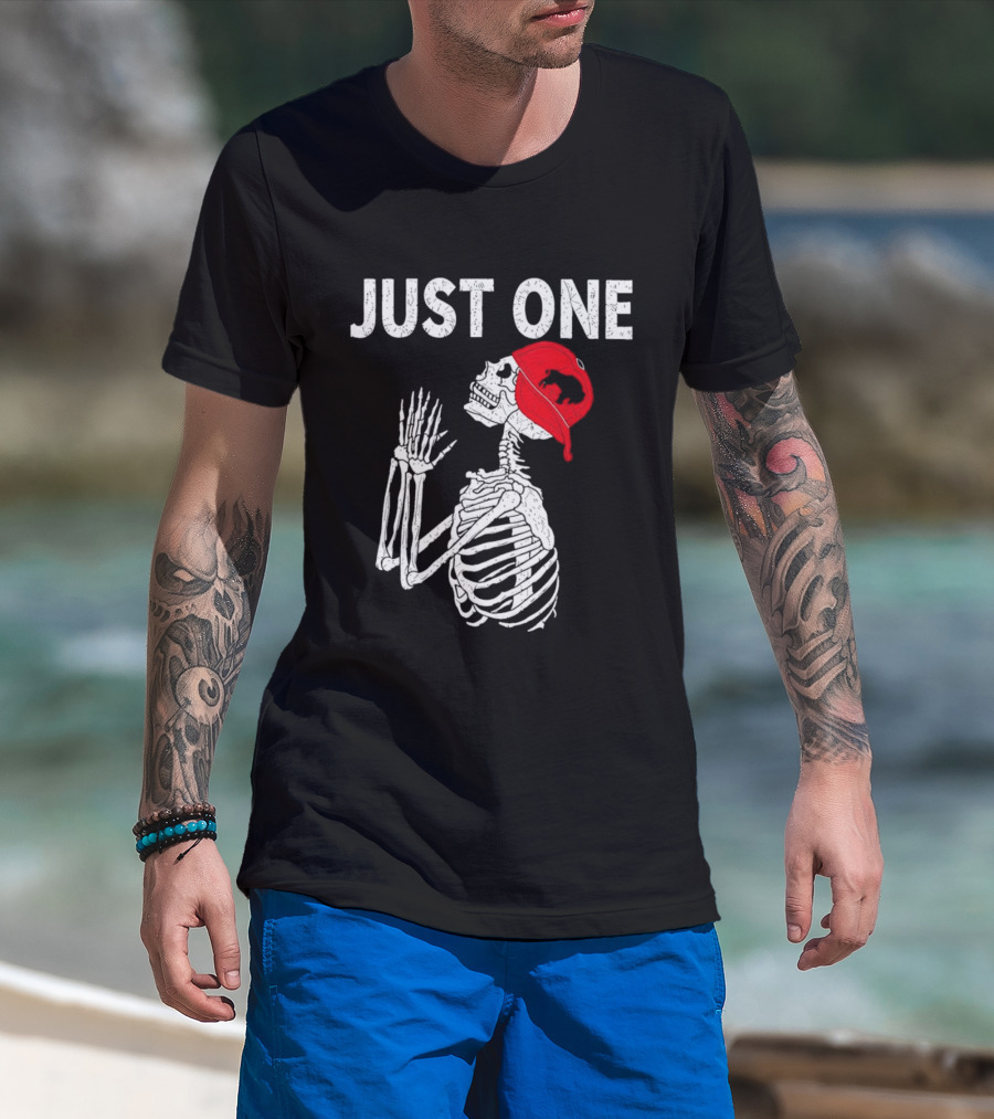 Buffalo Bills Just One Skeleton In Red Cap T-Shirt