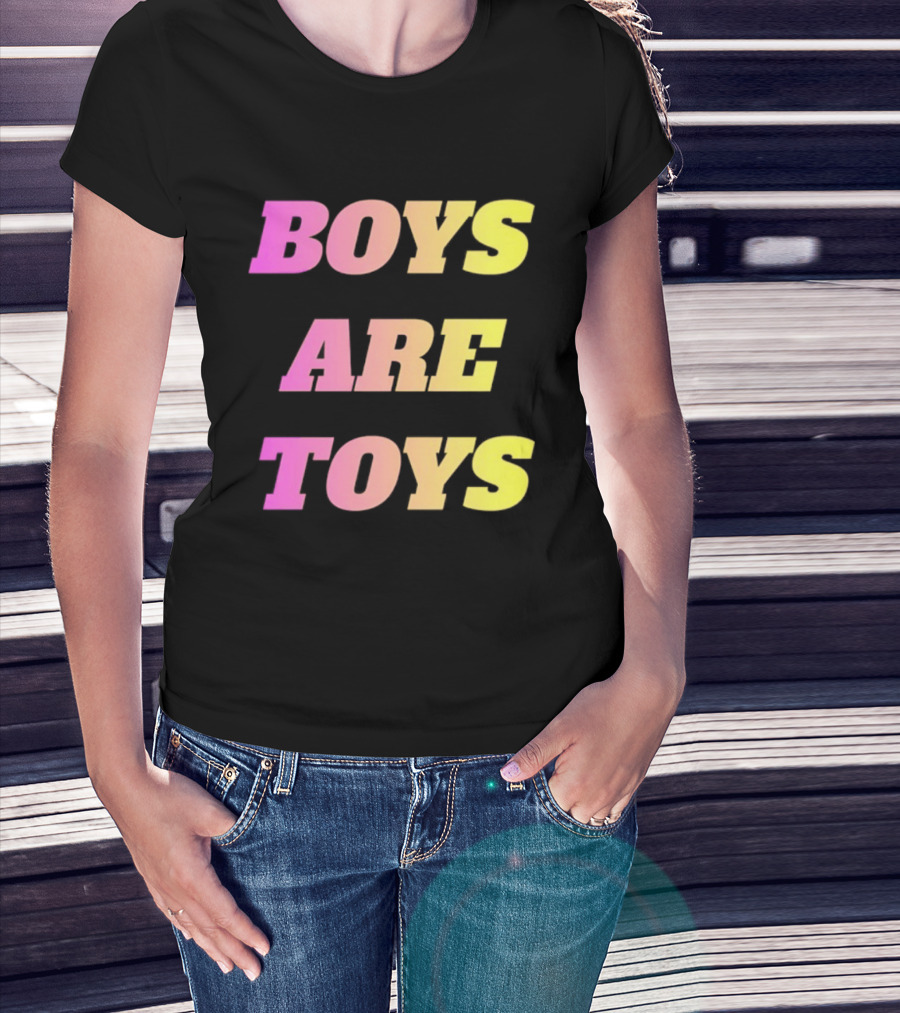 Boys Are Toys Gradient Pink And Yellow T-Shirt
