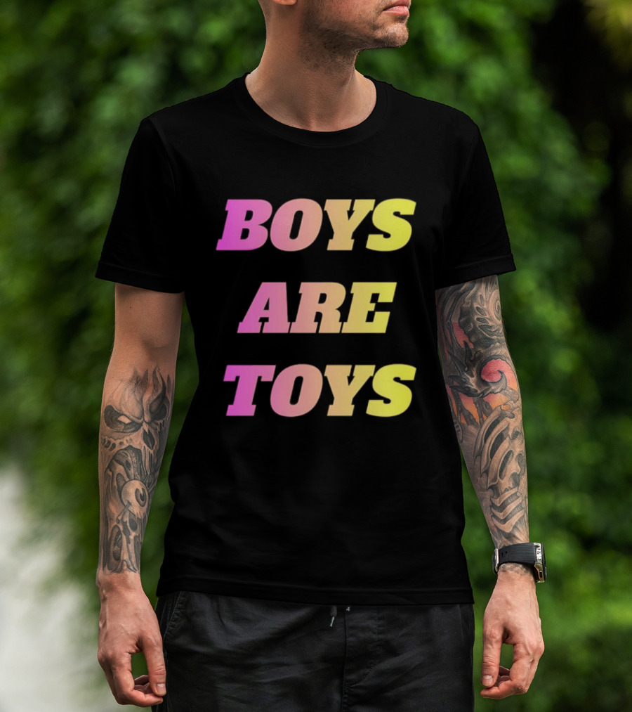 Boys Are Toys Gradient Pink And Yellow T-Shirt