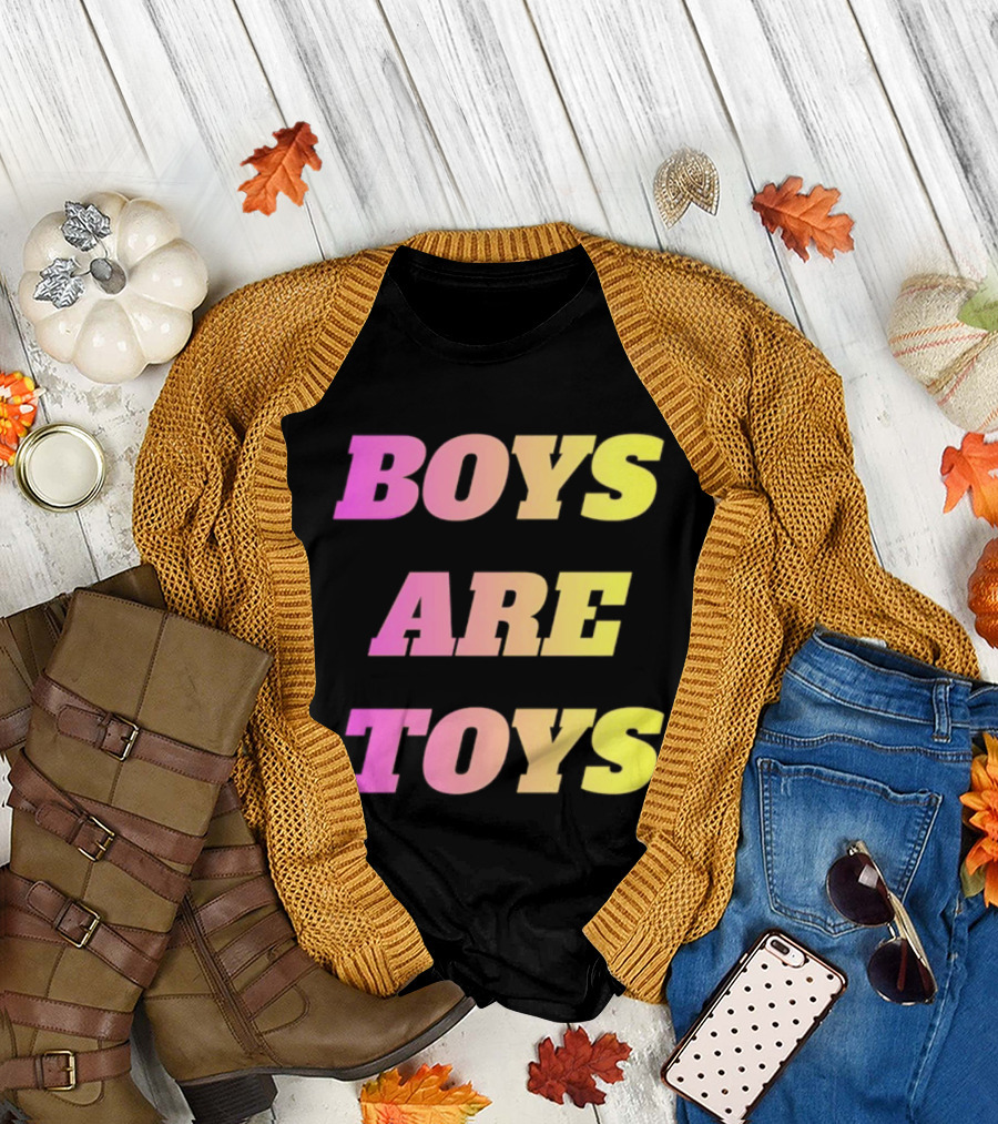 Boys Are Toys Gradient Pink And Yellow T-Shirt