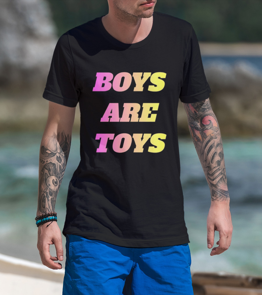 Boys Are Toys Gradient Pink And Yellow T-Shirt