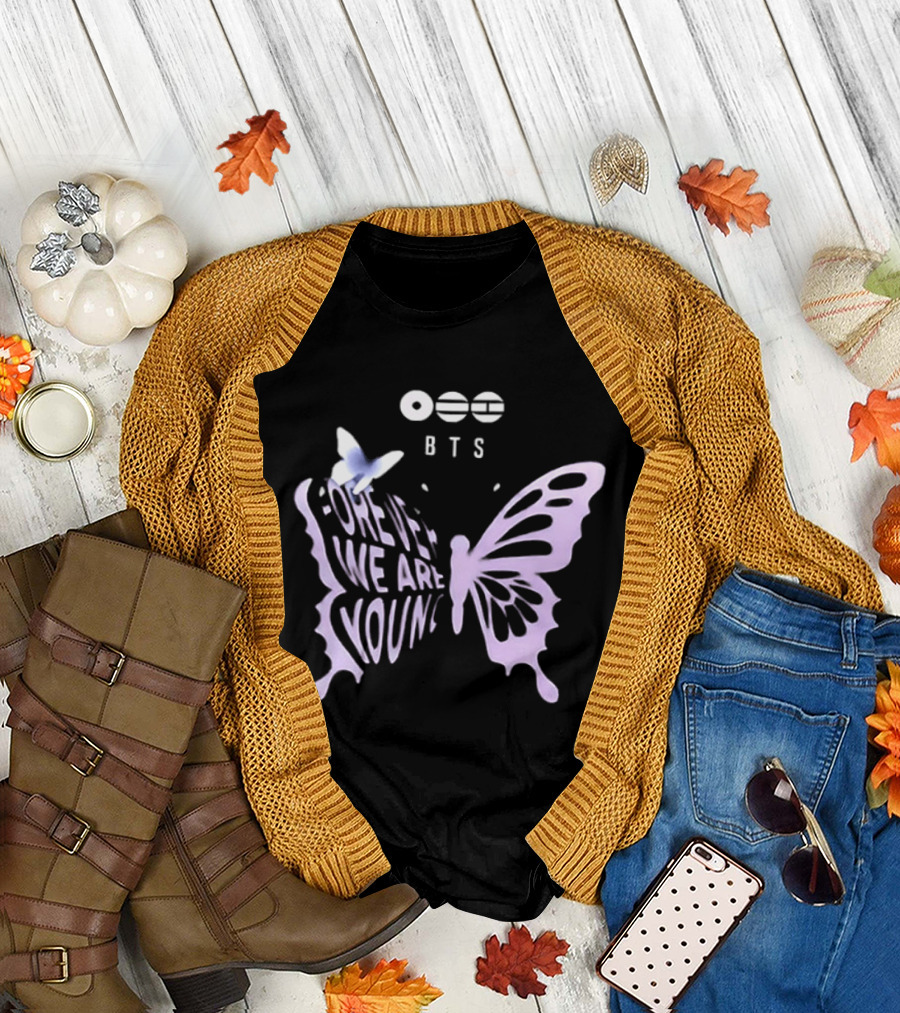 BTS Forever We Are Young Butterfly Symbol 2 Sided T-Shirt