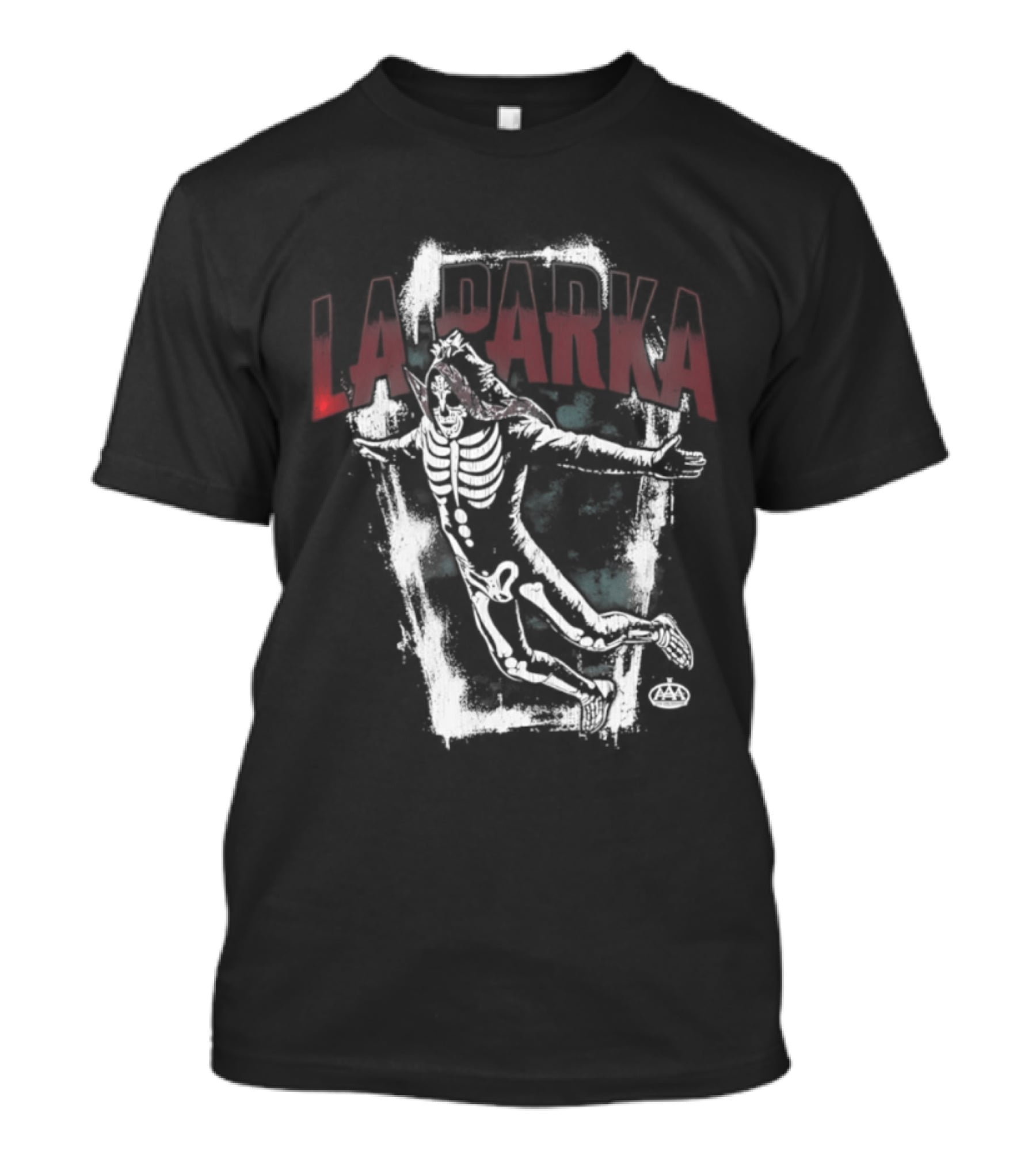 La Parka Skeleton Coffin Art AAA Wrestling T-Shirt