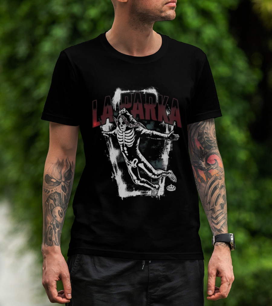 La Parka Skeleton Coffin Art AAA Wrestling T-Shirt