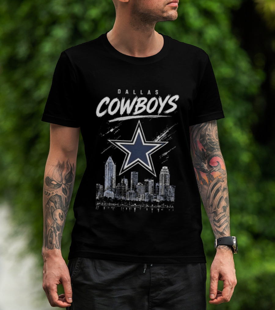 Dallas Cowboys Skyline Helmet America's Team Pride Legacy Glory 2026 Season T-Shirt