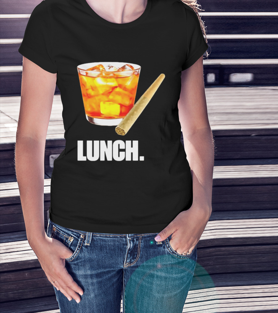 Lunch Whiskey Cigar Drinking Smoking T-Shirt