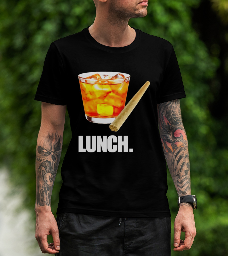 Lunch Whiskey Cigar Drinking Smoking T-Shirt