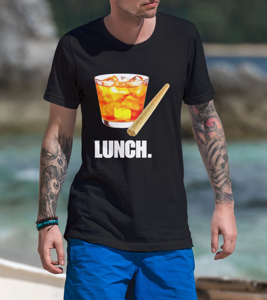 Lunch Whiskey Cigar Drinking Smoking T-Shirt