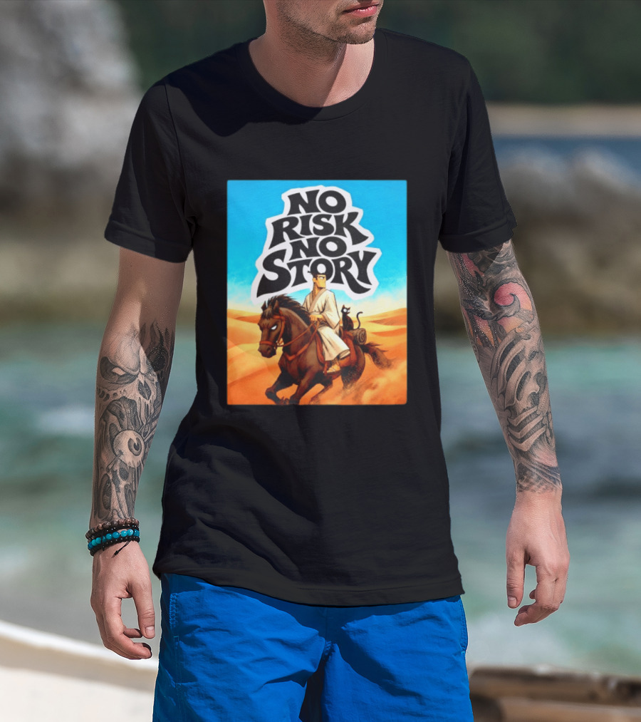 No Risk No Story Samurai Jack Cartoon Network Desert Adventure T-Shirt
