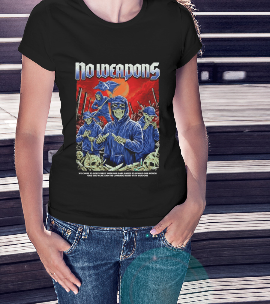 No Weapons Skeleton Warriors Bare Hands Honor Fight T-Shirt