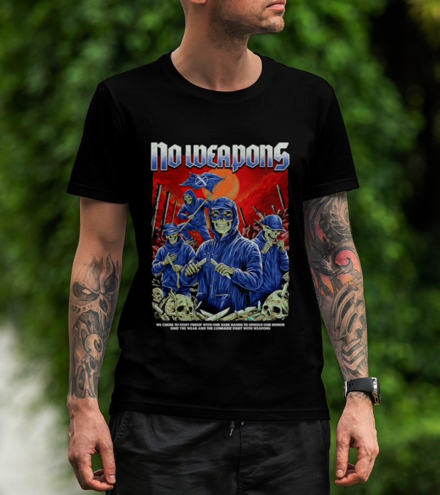 No Weapons Skeleton Warriors Bare Hands Honor Fight T-Shirt