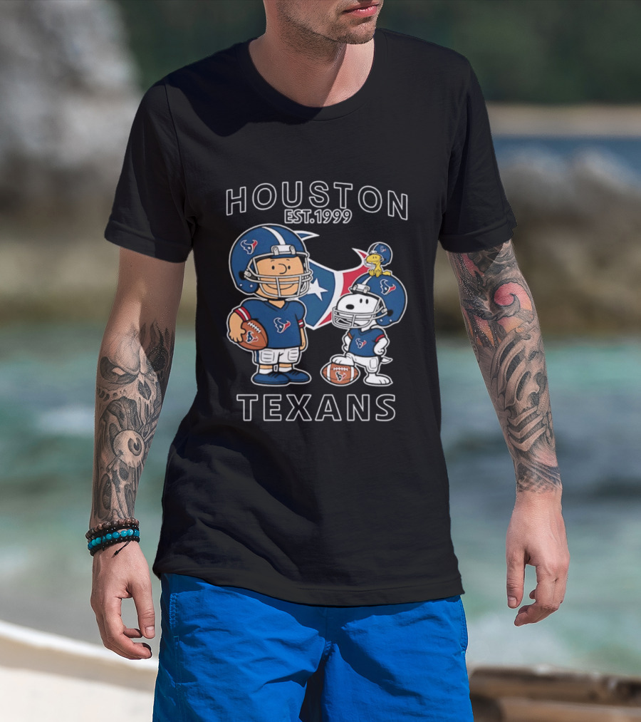 Houston Texans Est. 1999 Charlie Brown Snoopy Football Team T-Shirt
