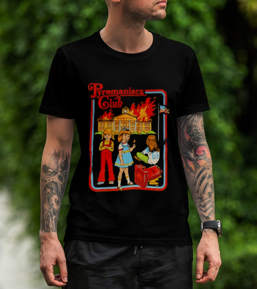 Pyromaniacs Club School Fire Retro Nostalgia T-Shirt