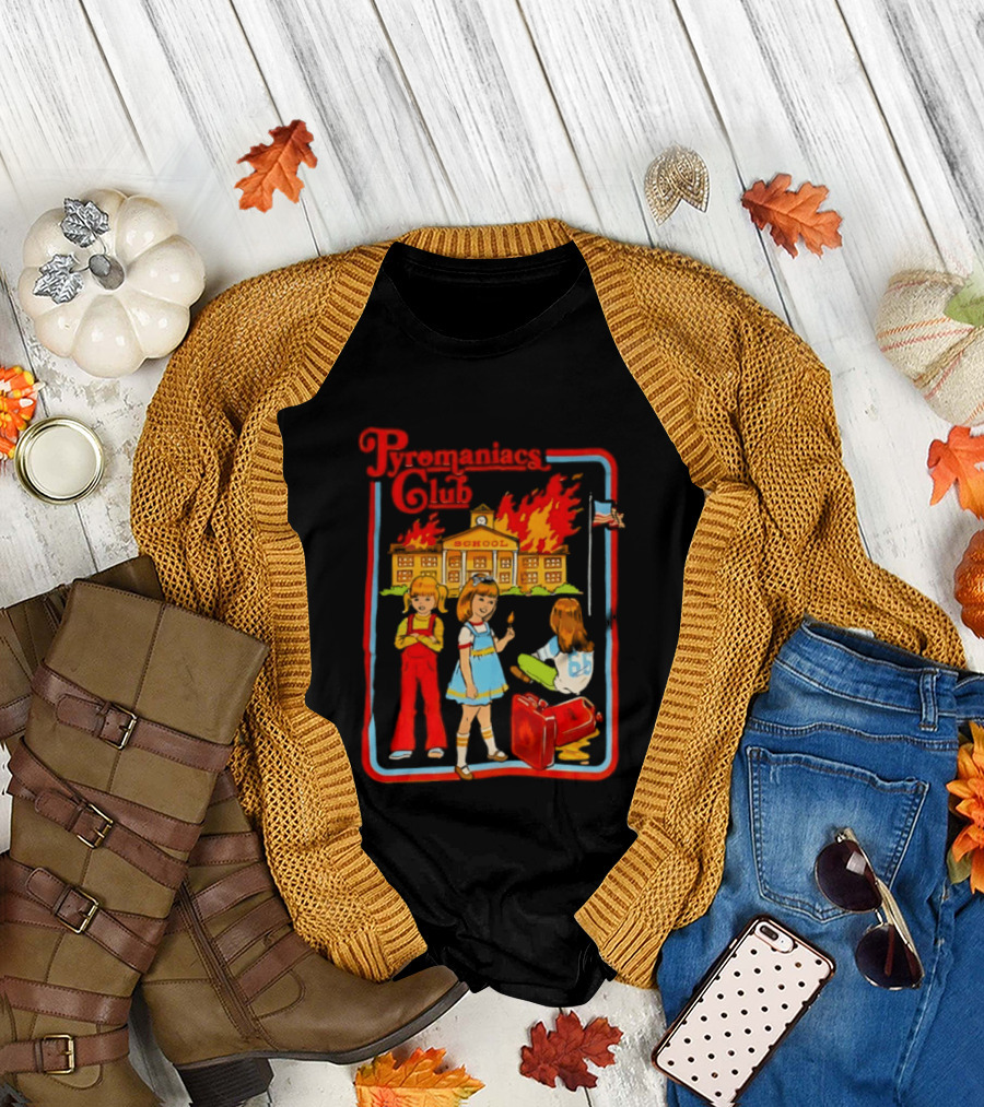 Pyromaniacs Club School Fire Retro Nostalgia T-Shirt