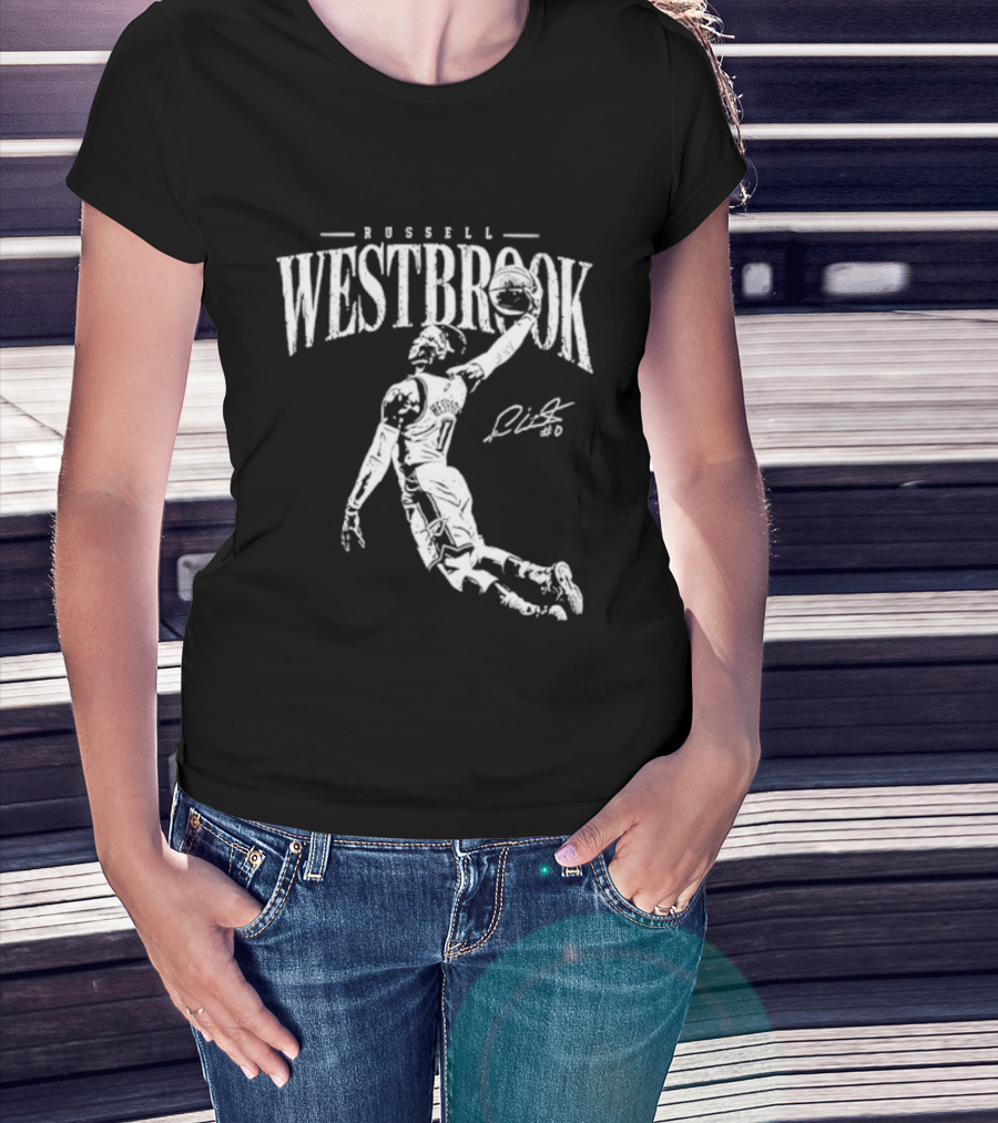 Russell Westbrook Oklahoma City Thunder Dunk Signature Basketball T-Shirt