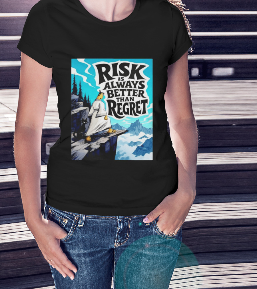 Samurai Jack Risk Is Always Better Than Regret Mountain Scene T-Shirt