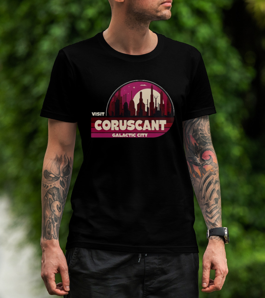 Visit Coruscant Galactic City Skyline Star Wars T-Shirt