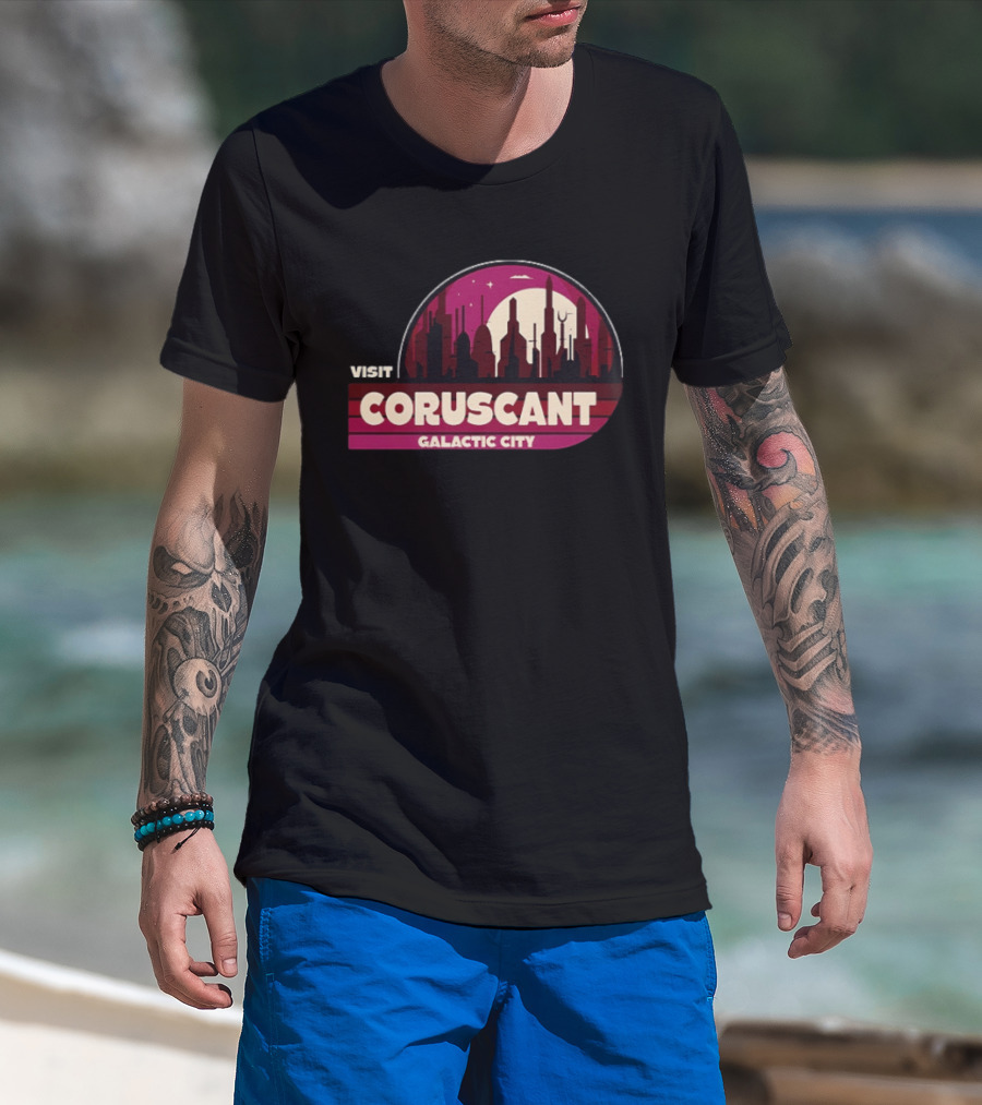 Visit Coruscant Galactic City Skyline Star Wars T-Shirt