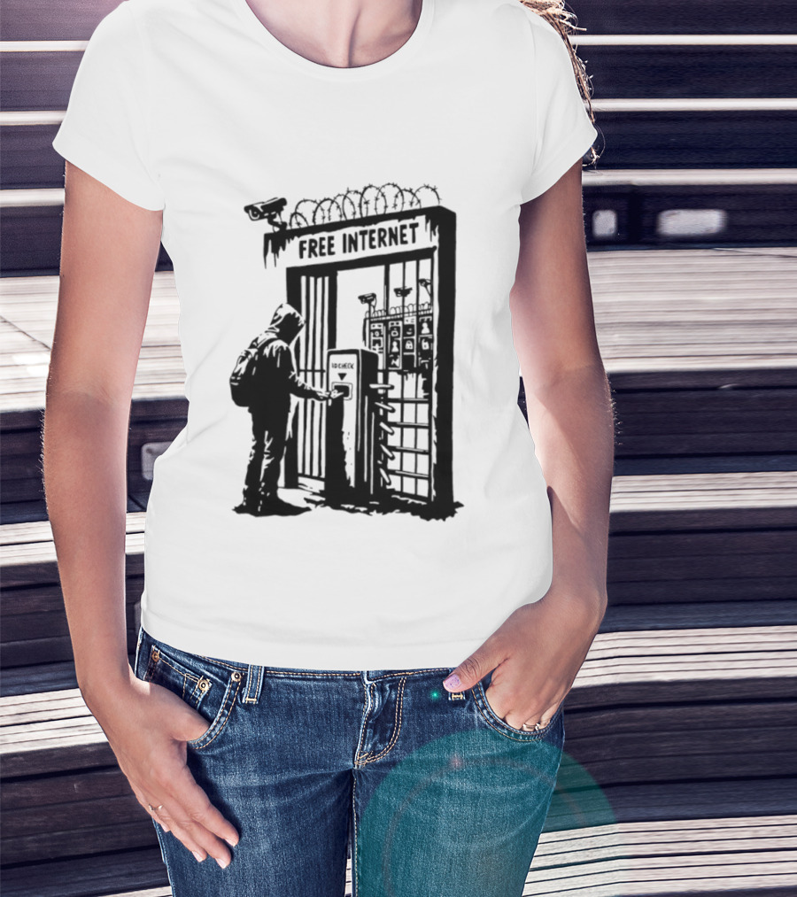 Free Internet Surveillance ID Check Privacy Concerns T-Shirt