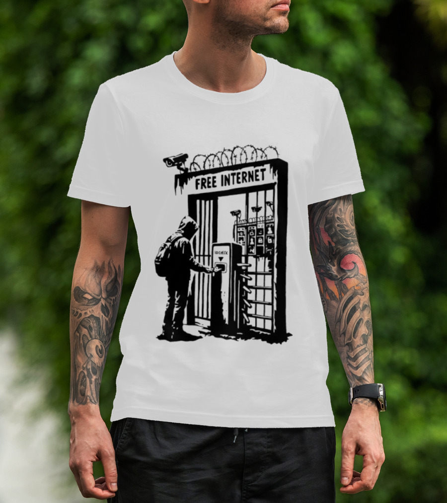 Free Internet Surveillance ID Check Privacy Concerns T-Shirt