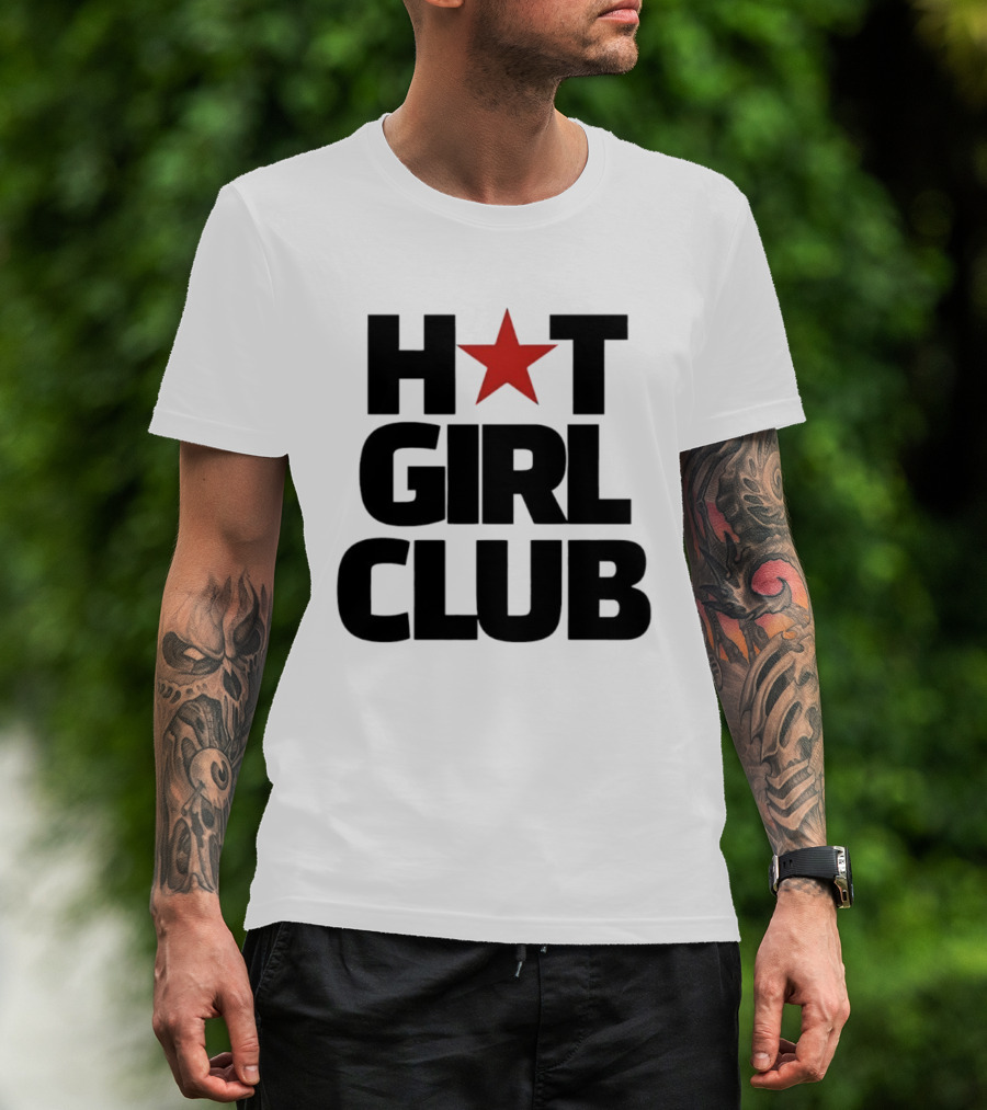 Hot Girl Club Red Star Trendy Fashion T-Shirt
