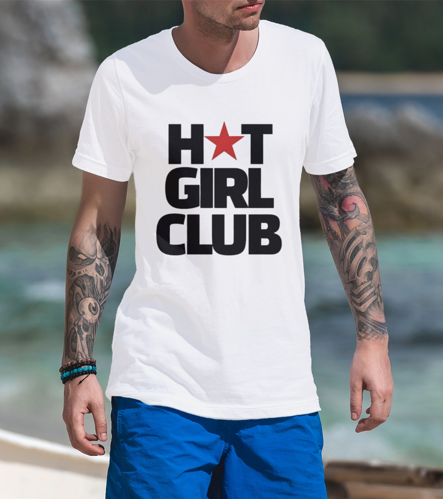 Hot Girl Club Red Star Trendy Fashion T-Shirt