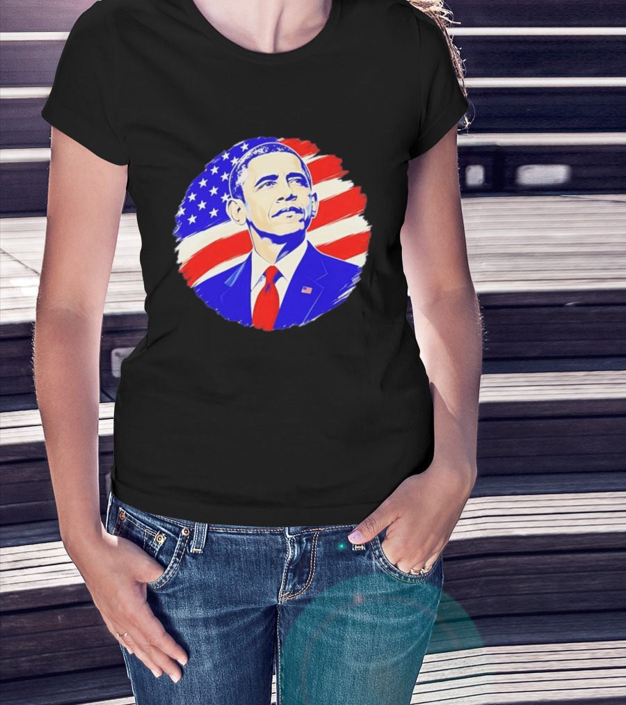 Barack Obama American Flag US President T-Shirt