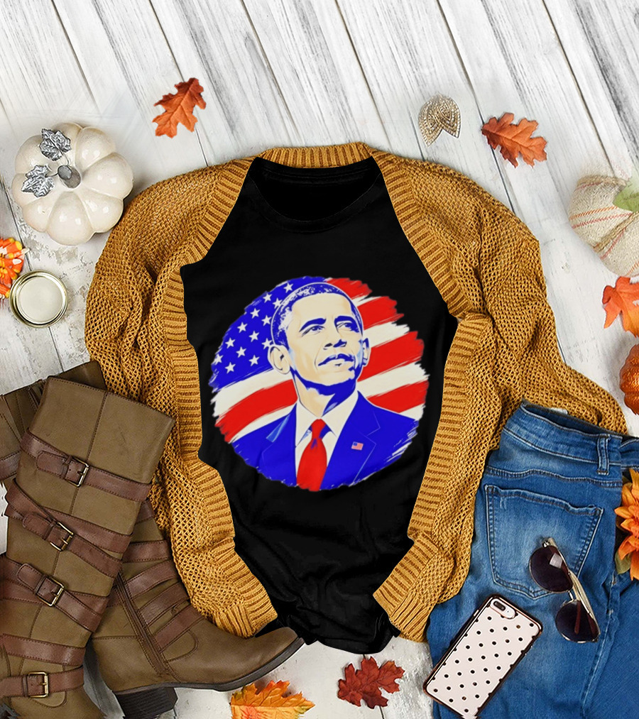 Barack Obama American Flag US President T-Shirt